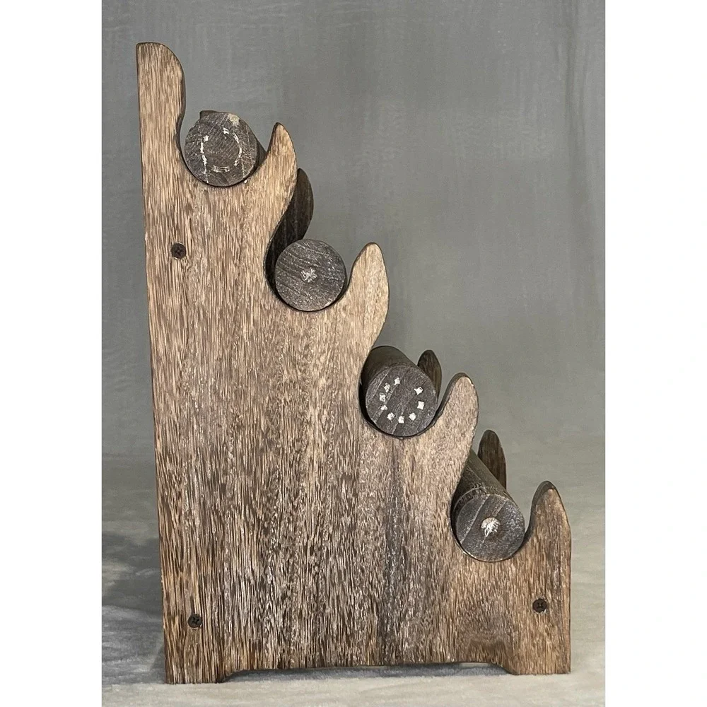 Antique Inspired 4 Tier Wooden Jewelry Display Stand Bracelets Watches Scrunchie